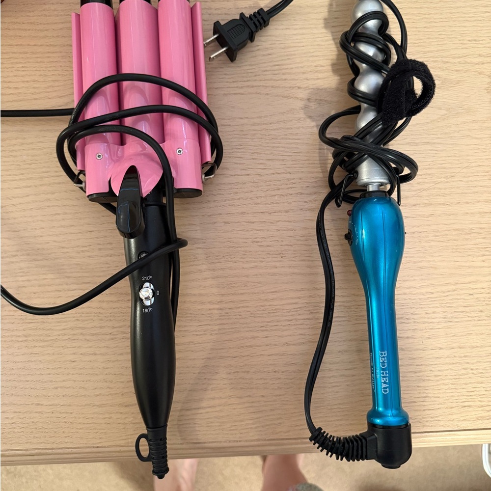 Pink and Blue Hair Styling Tools